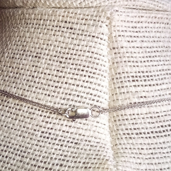 925 Sterling Silver Lab Grown Blue Sapphire Lock Pendant Necklace - Picture 6 of 6